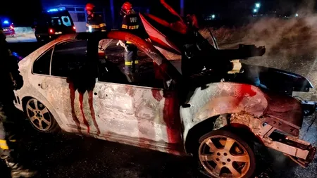 O tânără de 21 de ani din Galați, salvată în ultima clipă dintr-un autoturism în flăcări