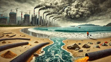 Scandal ecologic în Năvodari: Apă evacuată ilegal de dezvoltatori imobiliari, deversată direct pe plajă și în Marea Neagră