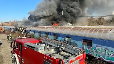Incendiu de amploare în zona de triaj dintre Gara Basarab și Podul Grant