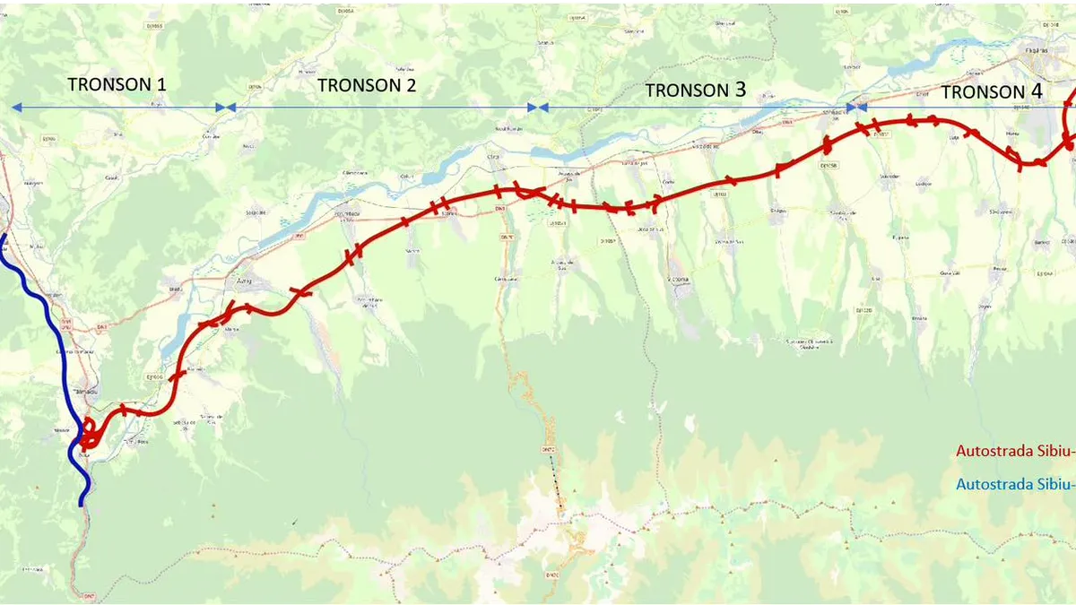 Începe proiectarea primelor două loturi din autostrada Sibiu-Făgăraș