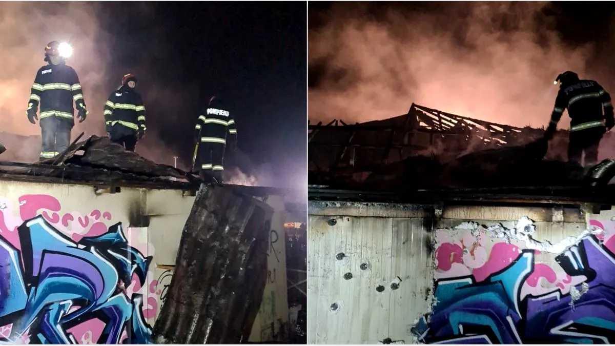 Incendiu iscat la o terasă, pe plaja Modern din Constanţa, stins după aproximativ trei ore