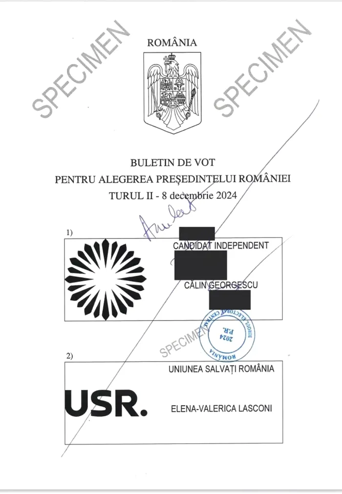 Alegeri prezidențiale 2024 cum arată buletinul de vot pentru turul doi
