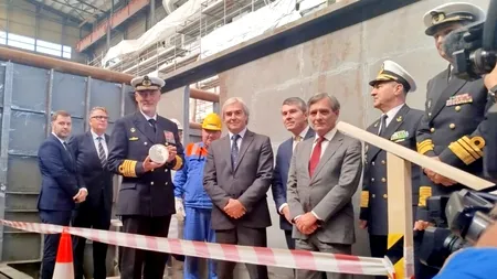 La „Damen” Galați, ceremonia începerii construirii portavionului pentru drone „Dom João II”, al Marinei Portugaliei