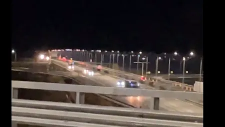 Cum arată, noaptea, cea mai nouă autostradă din România VIDEO