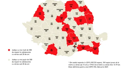 Topul județelor cu cele mai multe mame adolescente. Ce regiuni se află la polul opus