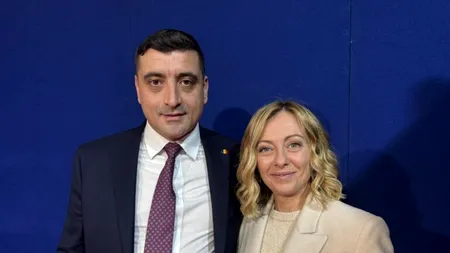 George Simion, poză cu Giorgia Meloni la Congresul Atreju! ”„Premierul Italiei cunoaşte despre lovitura de stat din România”