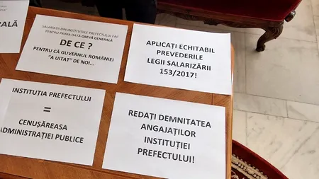 Salariații din prefecturi, în grevă. Sindicaliștii își cer drepturile în stradă. Activitatea este blocată