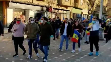 Protest la Timișoara, cu o zi înainte ca municipiul să intre în carantină (VIDEO)