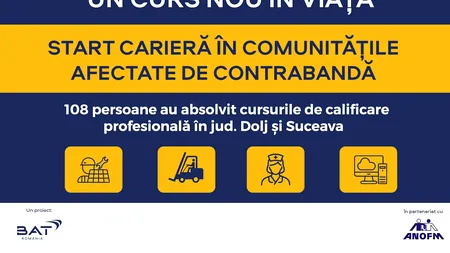 Un curs nou în viață pentru comunitățile vulnerabile: 108 persoane calificate în prima serie a programului ANOFM – BAT România
