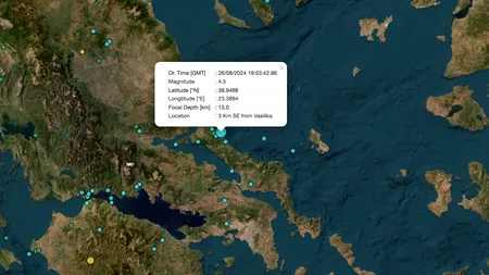 Cutremur de 5,1 grade pe insula Evia din Grecia