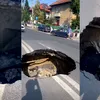 Groapă de trei metri lângă Palatul Cotroceni. O cântăreață a rămas cu mașina blocata în mijlocul Capitalei: „Am căzut în groapa asta”