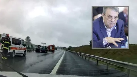 Primarul Constanței, implicat într-un accident rutier pe A2: Mașina a lovit parapetul din cauza carosabilului umed