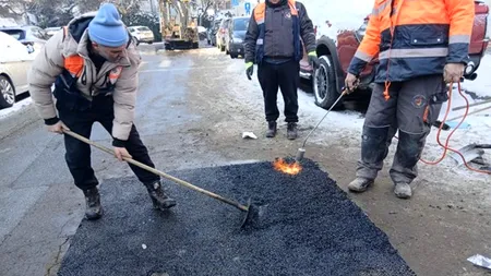 Echipa Infrastructură Sector 5, activă pe teren, indiferent de condițiile meteorologice!