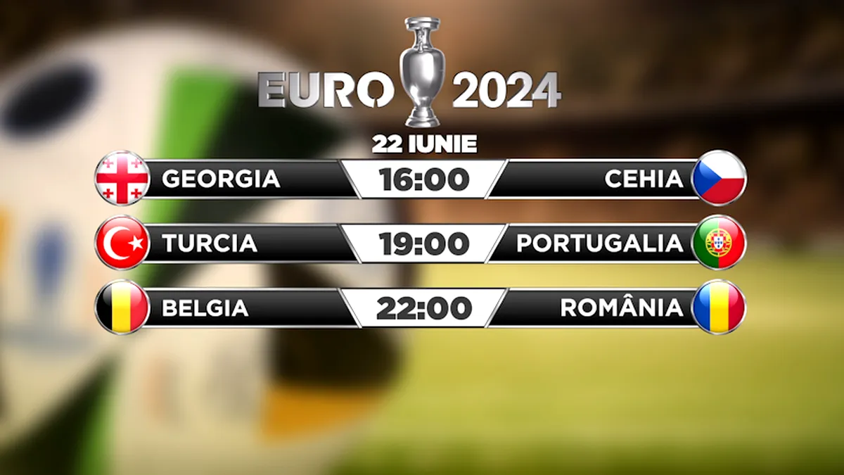 Euro-2024: Se încheie etapa a doua a fazei grupelor. Programul zilei de sâmbătă