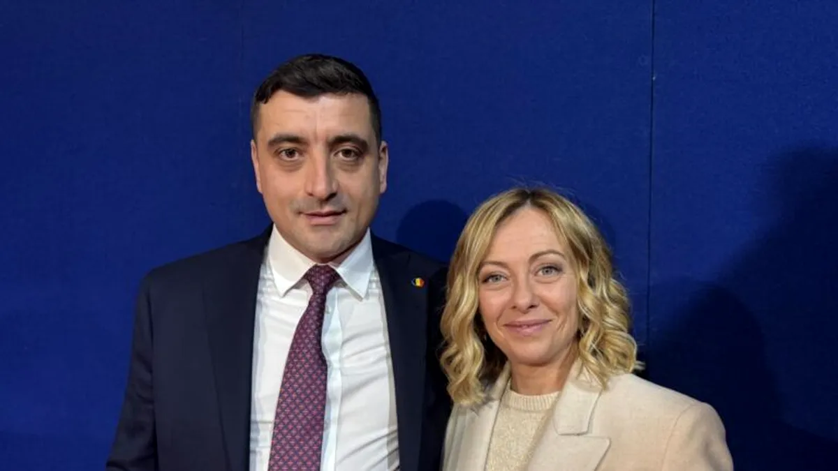 George Simion, poză cu Giorgia Meloni la Congresul Atreju! ”„Premierul Italiei cunoaşte despre lovitura de stat din România”