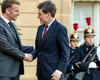 Emmanuel Macron salută România în limba română, cu Nicușor Dan alături