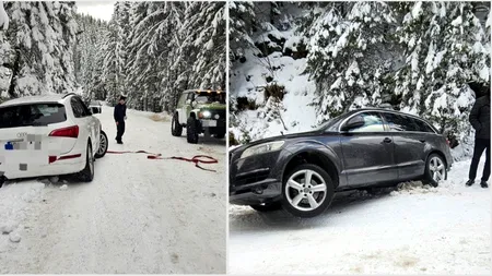 Ninsoarea viscolită a blocat accesul spre o zonă montană apreciată de români. Nici mașinile cu tracțiune integrală nu pot urca