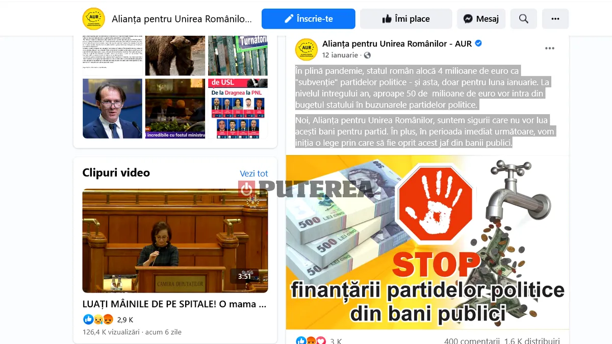 Partidele politice au primit 39 de milioane de lei în octombrie, subvenție de la stat. AUR o contestă, dar o încasează