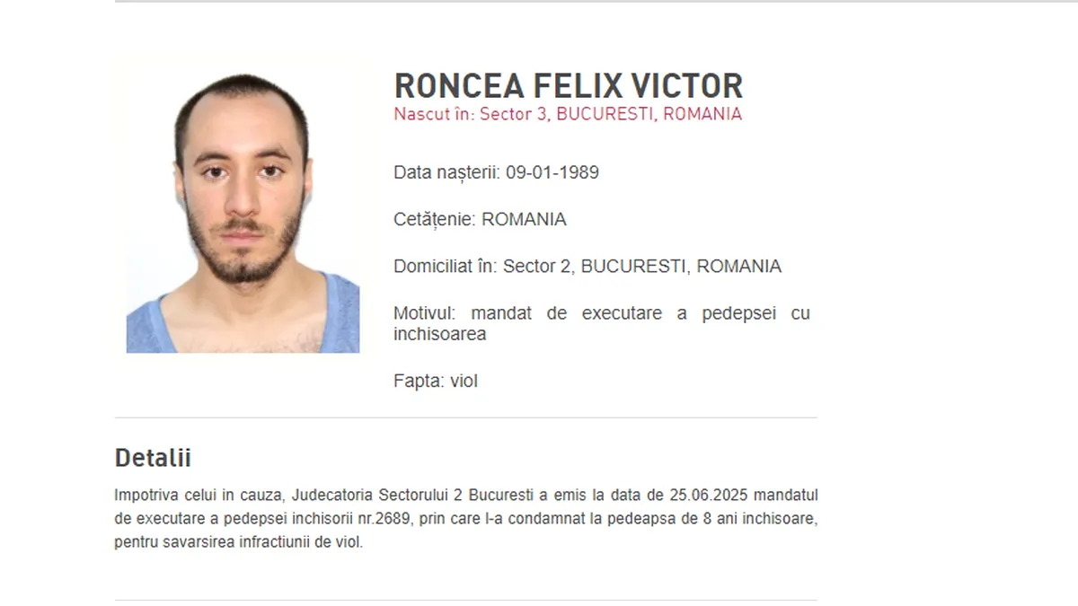 Felix Roncea, dat în urmărire generală pentru viol