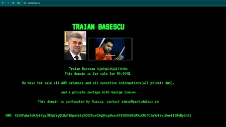 Site-ul AUR, ținta hackerilor: Imagine cu Marcel Ciolacu, videoclip cu Florin Salam și textul „Traian Băsescu președinte”