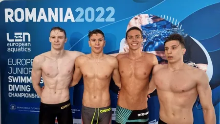 România a obținut medalia de aur la ştafetă masculin 4x100 m liber la Campionatele Europene de înot rezervate juniorilor de la Otopeni