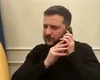 Video VIRAL: Conferinţa de presă a lui Zelenski, întreruptă de apelul telefonic venit de la Macron