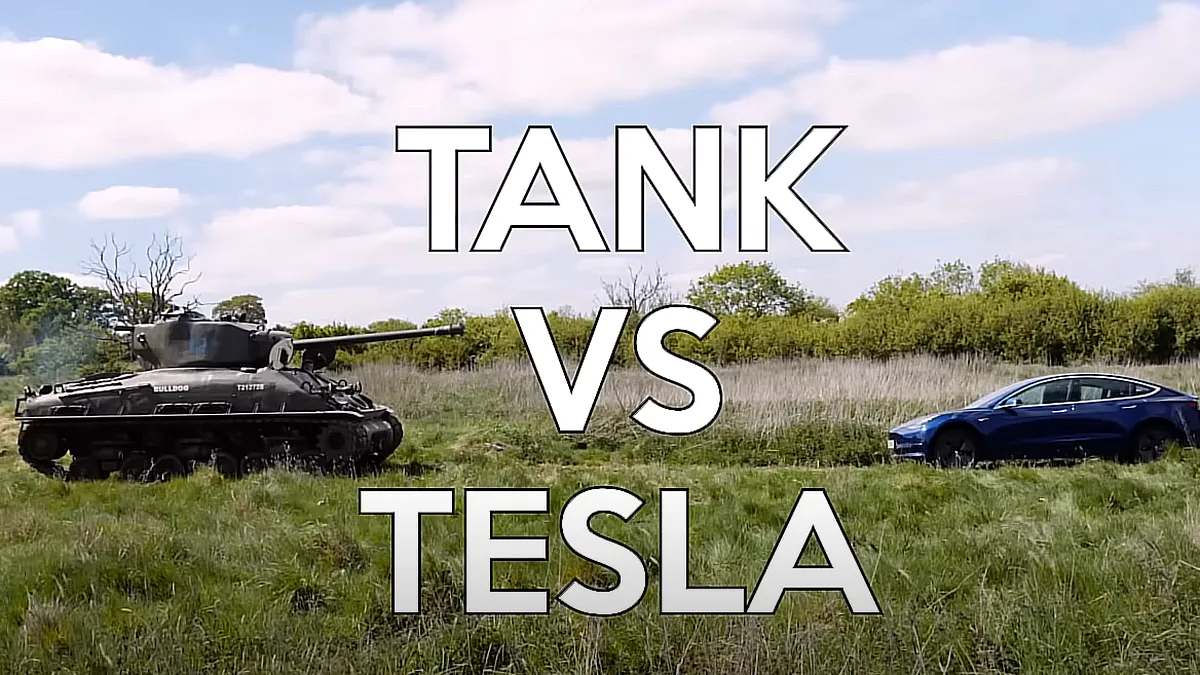 Un veteran de 98 de ani a distrus o Tesla cu tancul (VIDEO)