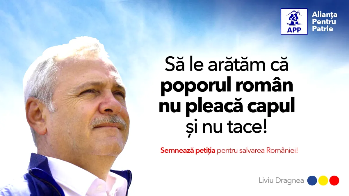 Liviu Dragnea îndeamnă la semnarea unei petiţii pentru salvarea României: Sloganul său conţine o cacofonie