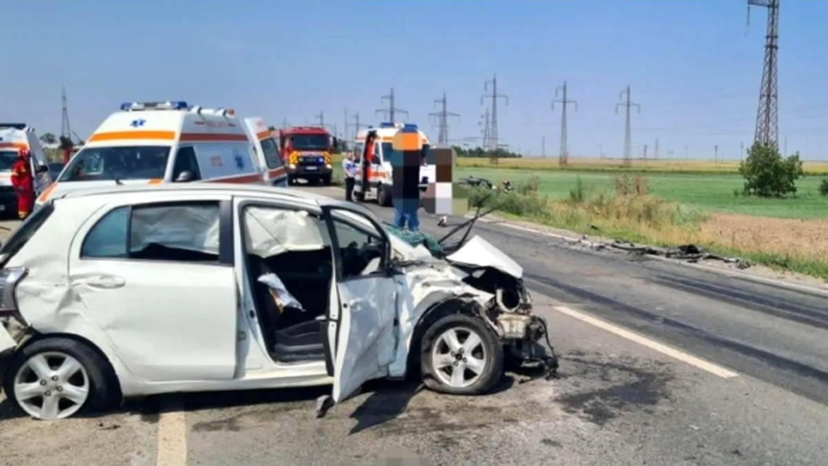 Carambol, pe un drum județean din Slobozia. Trei mașini implicate, 5 persoane au fost rănite