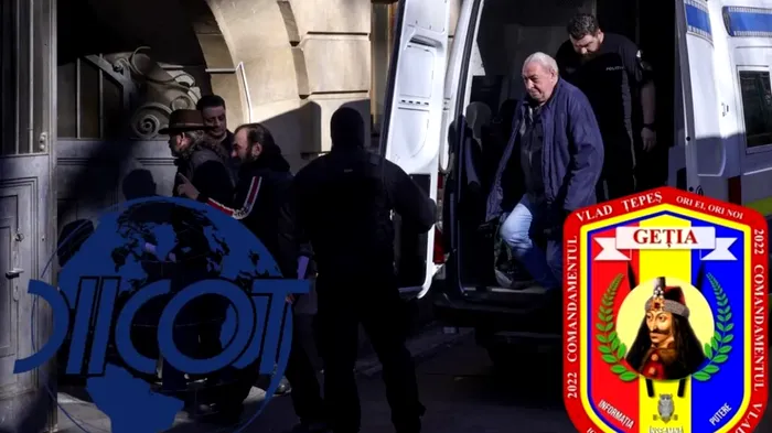Radu Șofran coboară din duba anchetatorilor / Foto: Inquam Photos / Octav Ganea / colaj puterea.ro
