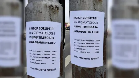Timișoara împânzită cu liste ale profesorilor care ar lua șpagă de la studenți