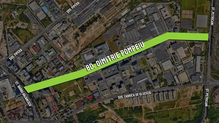 Bulevardul Dimitrie Pompeiu, lărgit la două benzi pe sens și tramvai până la Bulevardul Barbu Văcărescu