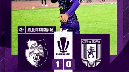 Universitatea Craiova, învinsă de FC Argeș în etapa a 13-a a Superligii (Video)
