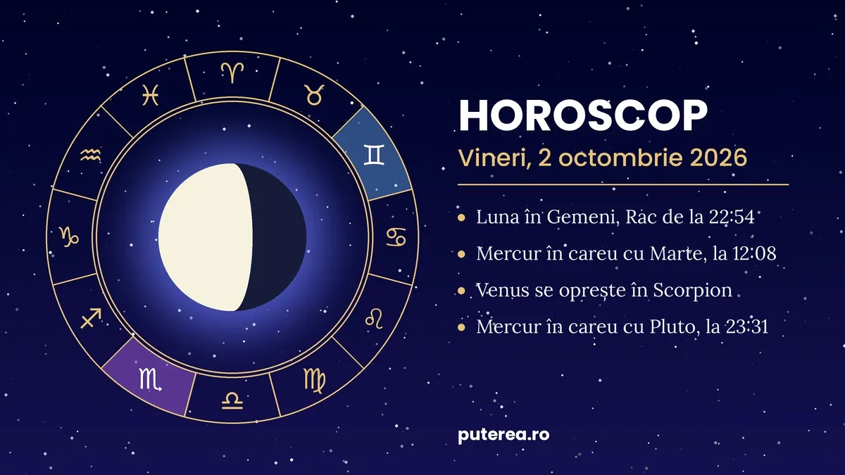 Horoscop vineri, 2 octombrie 2026. Zodiile care trebuie să-și cântărească vorbele
