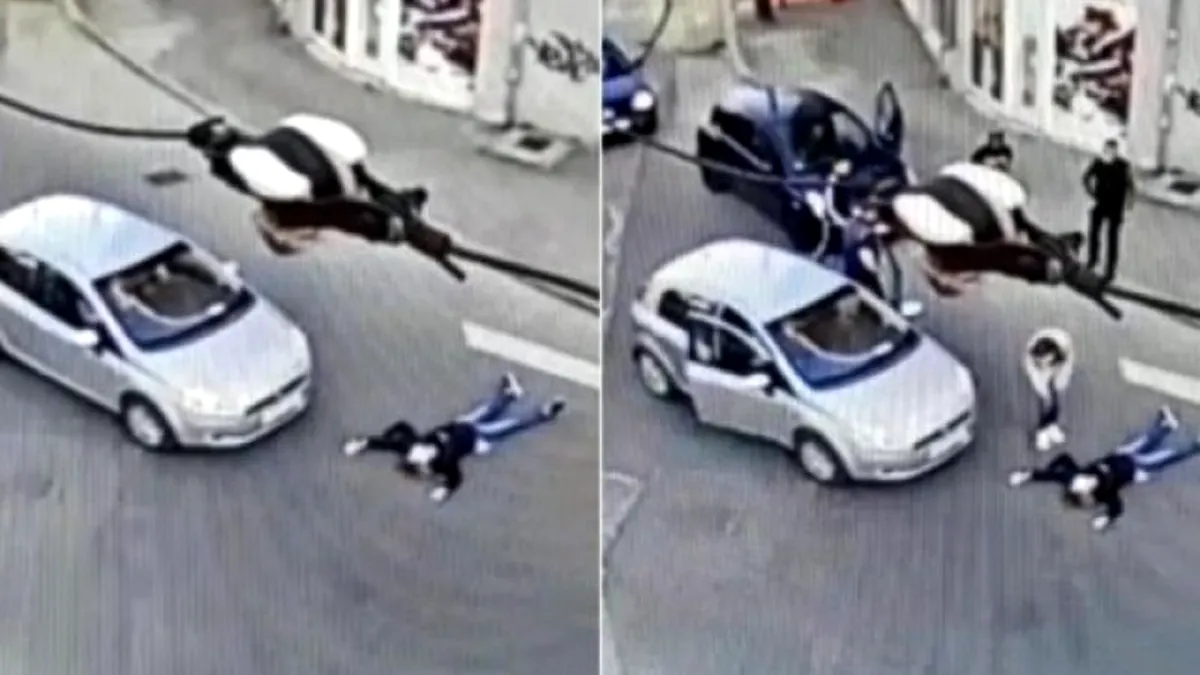 O femeie din Bucureşti a vrut să însceneze un accident, însă nu știa că este filmată VIDEO
