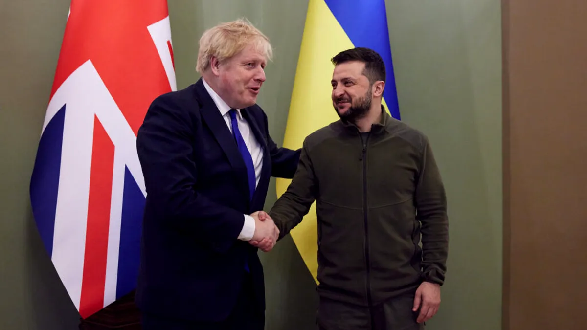 Întâlnire-surpriză a lui Boris Johnson cu Volodimir Zelenski, la Kiev