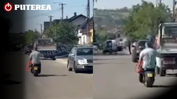 Viceprimar din Satu Mare, surprins cu un obuz încărcat sub braț pe scuter: proiectilul de 75 mm era muniție reală