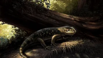 Noua specie identificată de șopârlă monstersaur avea un craniu blindat și a trăit printre dinozauri.