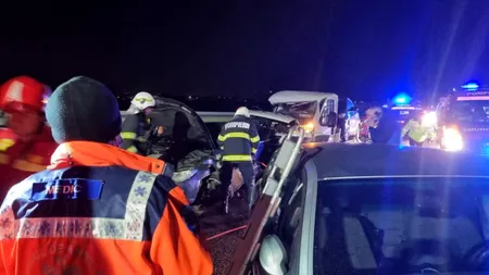 Accident în lanț cu șase autovehicule în Sibiu