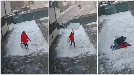 Tânără ucisă de o bucată de gheață căzută de pe acoperiș. Imagini îngrozitoare