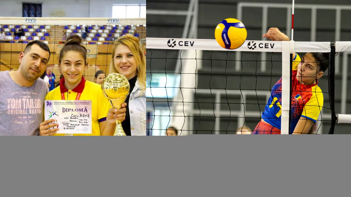Cea mai tânără jucătoare de la Campionatul European de volei feminin U17, Bianca Cucu (12 ani), remarcată de forul european de profil