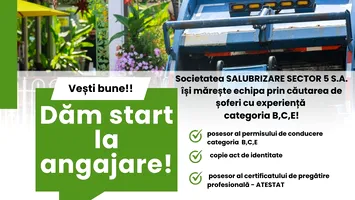 Salubrizare Sector 5 angajează șoferi cu experiență