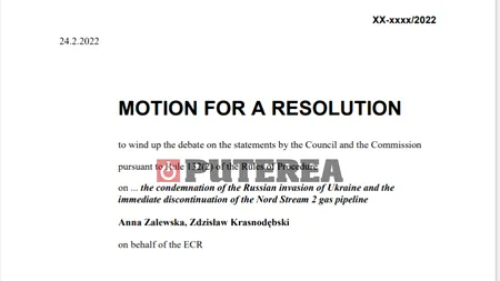 Exclusiv Rezoluție pregătită în Parlamentul European împotriva Rusiei